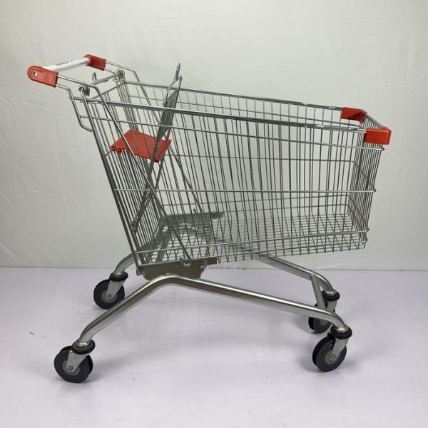 Buy cheap European Style Customized Grocery Shopping Trolley 150L Metal Supermarket Trolley Powder Coating from wholesalers