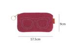 Unisex Portable Handmade Felt Bags , 9*17.5 Cm Small Felt Bags For Sunglasses