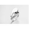 Buy cheap Clear CZ Pear Shaped 925 Silver Band Ring Unisex / Womens Jewelry 2mm Wide from wholesalers