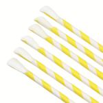 Biodegradable Durable Striped Paper Straws For Festival Party Celebration