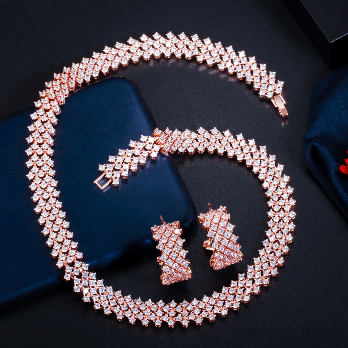 New popular Luxury exquisite AAA CZ Necklace Jewelry Cubic Zirconia jewellery wedding indian necklace set jewelry sets