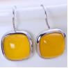 Buy cheap 925 Sterling Silver Square Yellow Chalcedony Dangel Earrings (XH052420W) from wholesalers