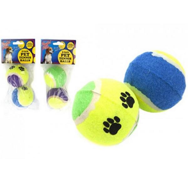 Buy cheap Pack Of 2 Dog Tennis Balls - Pet 2pc Puppy Animal Pet Toys Fun Durable from wholesalers