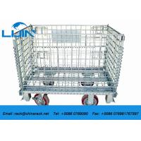 Buy cheap Zinc Finish Wire Mesh Cages With Foot Brakes / Castors Rigid Rolling Metal product