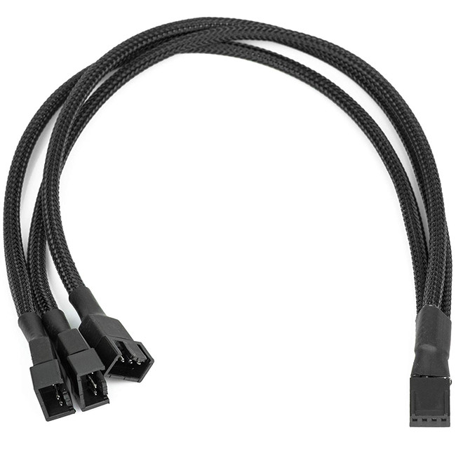 PWM Fan Splitter Adapter Cable Sleeved Braided Y Splitter Computer PC 4 Pin Fan Extension Power Cable1 to 9 Converter