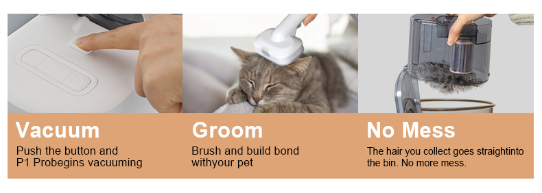 Pet Hair Remover Brush for Grooming Cats and Dogs Clippers Blades Dust Bag Included