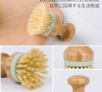 3.9in Kitchen Scrub Brush Bamboo Dish Scrubber Brush 2inch Long Bristles 150g