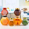 Buy cheap H11.7cm Diamond Shape Honey Jar 500ml Amber Glass Jar Wooden Lid from wholesalers