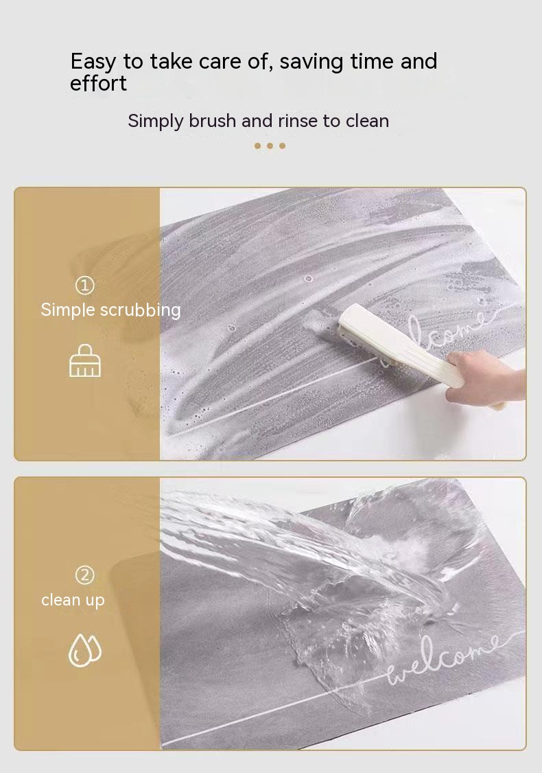 Customized Color Non Slip Bathroom Mat Rug Super Absorbent Stain Resistant PVC Bathmat
