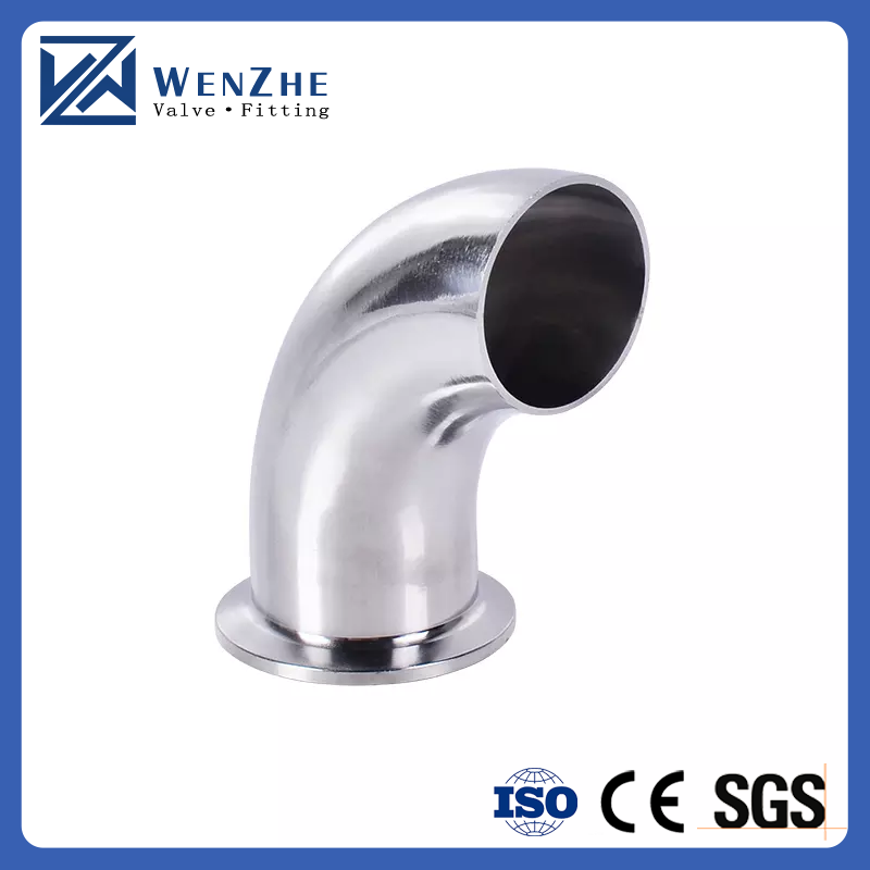 Stainless Steel 304 316L Single Tri-clamp Quick Install 90 Degree Elbow Pipe Fitting