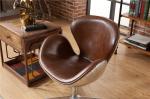 Buy cheap Industrial Loft Leather Office Swan Chair Thick Aluminium Sheet Full handwork from wholesalers