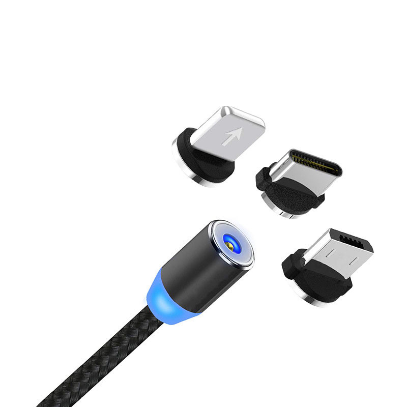 Magnetic Phone Charger Cable 1m 5V 2A Fire proof With 3 Adapters