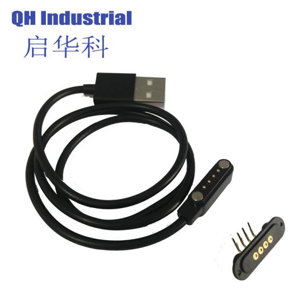 Buy cheap 4Pin 2.54mm Pitch I Shape Precision Amphenol Connector magnetic spring loaded Magnetic Pogo Pin Charger Cable Connector from wholesalers