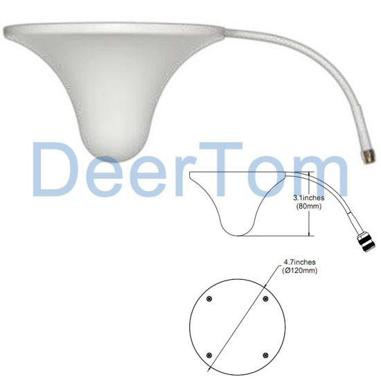 Buy cheap 800-2500MHz Internal Mushroom Antenna Omni Ceiling Mount Antenna 3dBi Cable by Side from wholesalers