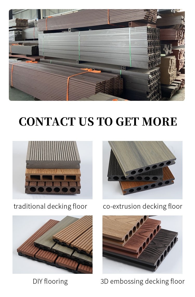 WPC Outdoor Tile 3D Embossed Wood Plastic Composite Decking For Garden