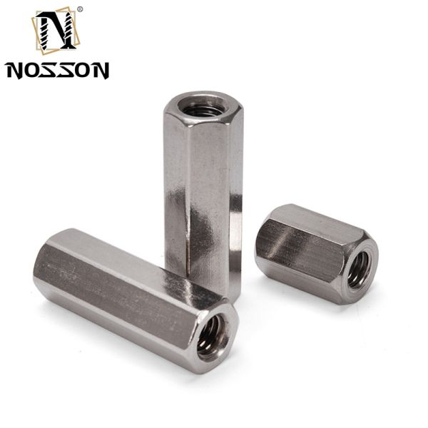 Mining Stainless Steel 201/304/316 Hexagon Threaded Connecting M4 M5 M6 M16 Long Hex Coupling Nuts DIN6334 3/8"-16 x 1-1/8