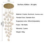 New modern pendant light loft for living room ball crystal villa scandinavian