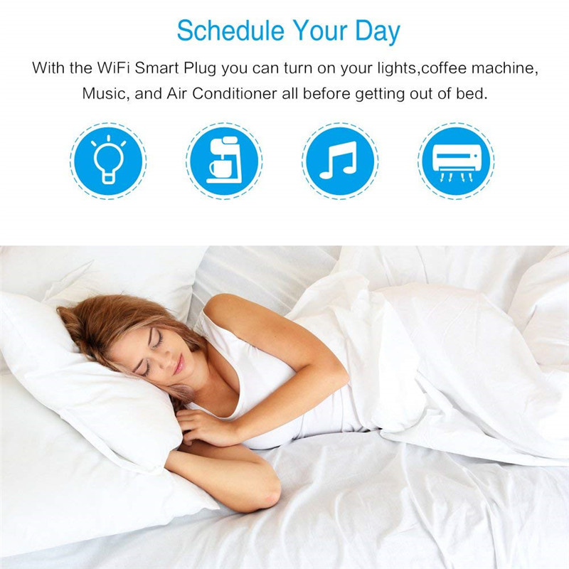 2 Sockets WIFI Smart Plug Home Wireless Remote Control Timer Compatible With Alexa Google