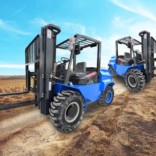 Buy cheap 12-28km/h Four Wheel Off-Road Fork Lift All Terrian Forklift 4.5 Ton 4x4 Forklift Truck from wholesalers