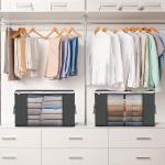 90L LARGE STORAGE BAGS, 6 PACK CLOTHES STORAGE BINS FOLDABLE CLOSET ORGANIZERS