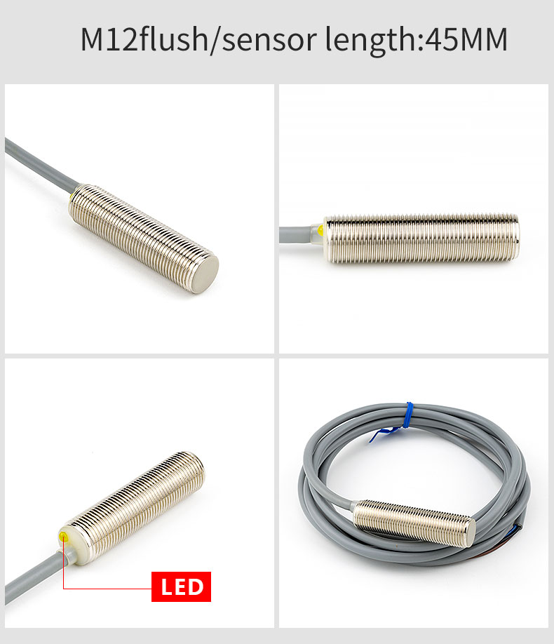 12V / 24V DC M12 Inductive Proximity Sensor IP67 High Precision Long Life