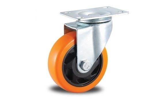Buy cheap medium duty 3" swivel orange color PU caster double ball bearing , Rueda, from wholesalers