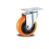 Buy cheap medium duty 3" rigid orange color PU caster double ball bearing , Rueda, from wholesalers