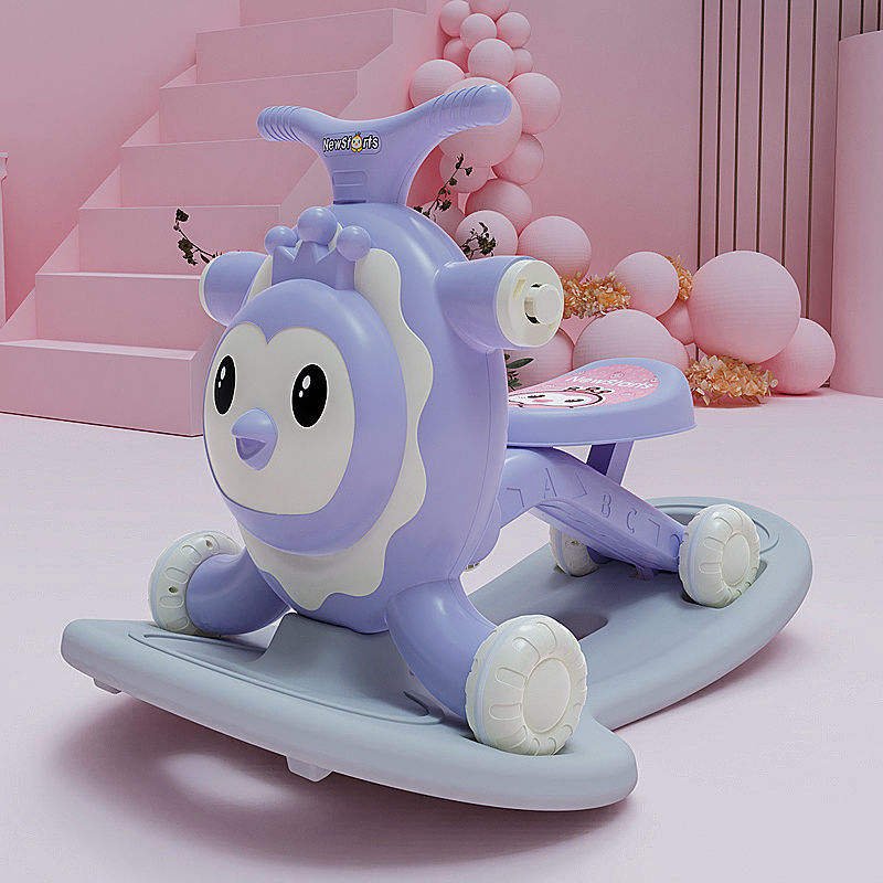 Multifunction Children's Pink Scooter with Walker Function and Shake a Horse Design