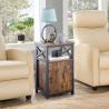 Buy cheap Metal Frame Industrial Bedside Cabinet MDF Brown Wood Nightstand from wholesalers