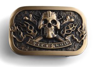 Wholesale Skull Shape Design Metal Die Casting Brass Plating Zinc Alloy Belt Buckle from china suppliers