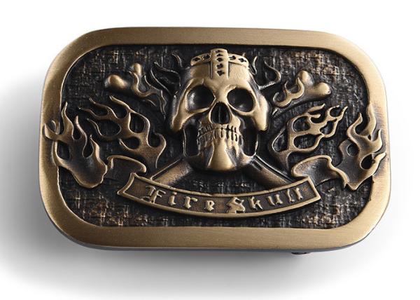Buy cheap Skull Shape Design Metal Die Casting Brass Plating Zinc Alloy Belt Buckle from wholesalers