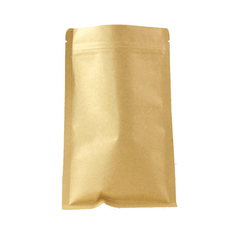 Resealable Snack Package Kraft Paper Zipper Bag with Custom Printing