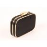 Buy cheap Elegant Black Satin Clutch Bag Metal Frame With Removable Metal Chain from wholesalers