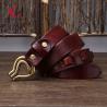 Buy cheap Black Reddish Brown Earthy Leather Belt Men With Smooth Waistband Cowhide from wholesalers