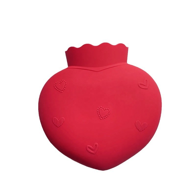 500ML Soft Comfortable Silicone Hot Water Bottle With Screw Cap Leakproof Bag For Pain Relief Waist Back Neck, Shoulders