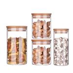 Buy cheap 1000ml Borosilicate Glass Storage Jar With Bamboo Lid from wholesalers