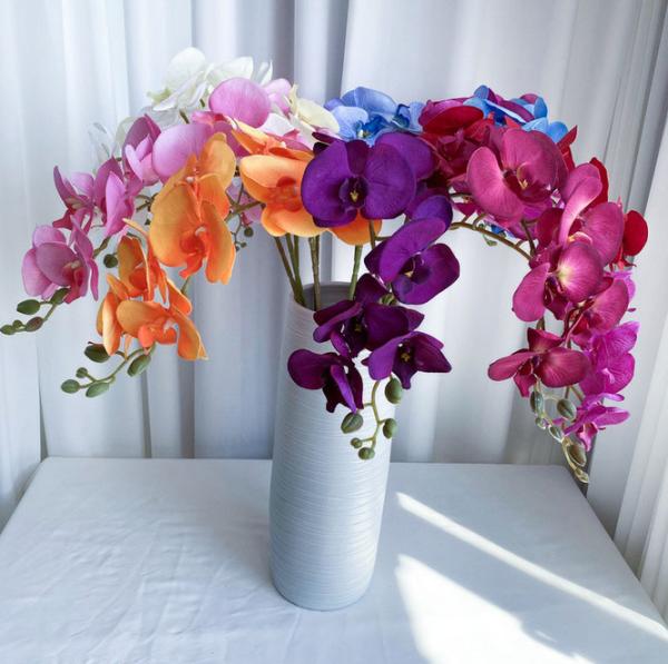Natural Real Touch Latex Moth Orchid Decorative Artificial Flower Butterfly