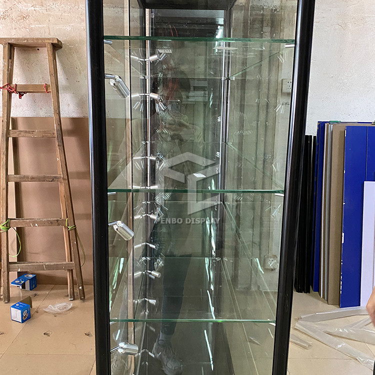 2000mm High Vertical Glass Display Cabinet ODM Acceptable