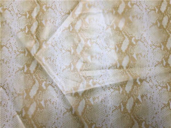 Buy cheap Beige Color Leather Look Fabric , 0.15mm Print Artificial Leather Fabric Snake Skin Design from wholesalers