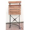 Buy cheap Outdoor garden restaurant furniture steel folding chair X shape wood slat chair from wholesalers