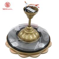 Buy cheap Acrylic Lampshade 150lm/W Gold Retractable Ceiling Fan Light Warm White product