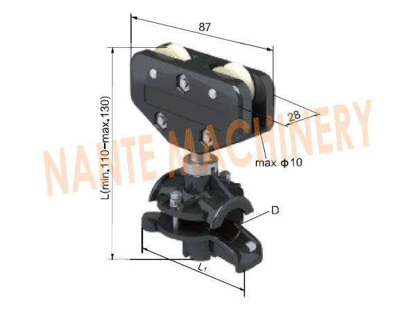 Firm And Flexible Wire Steel Festoon Accessories For Round Cable Middle / End