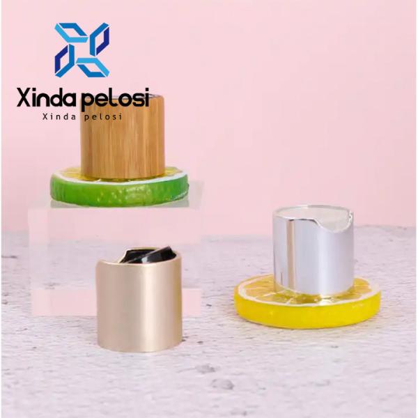 Buy cheap Best Price Brushed Chrome Rose Gold Aluminum Disc Top Cap Cosmetic Bottle Cap On Sale from wholesalers