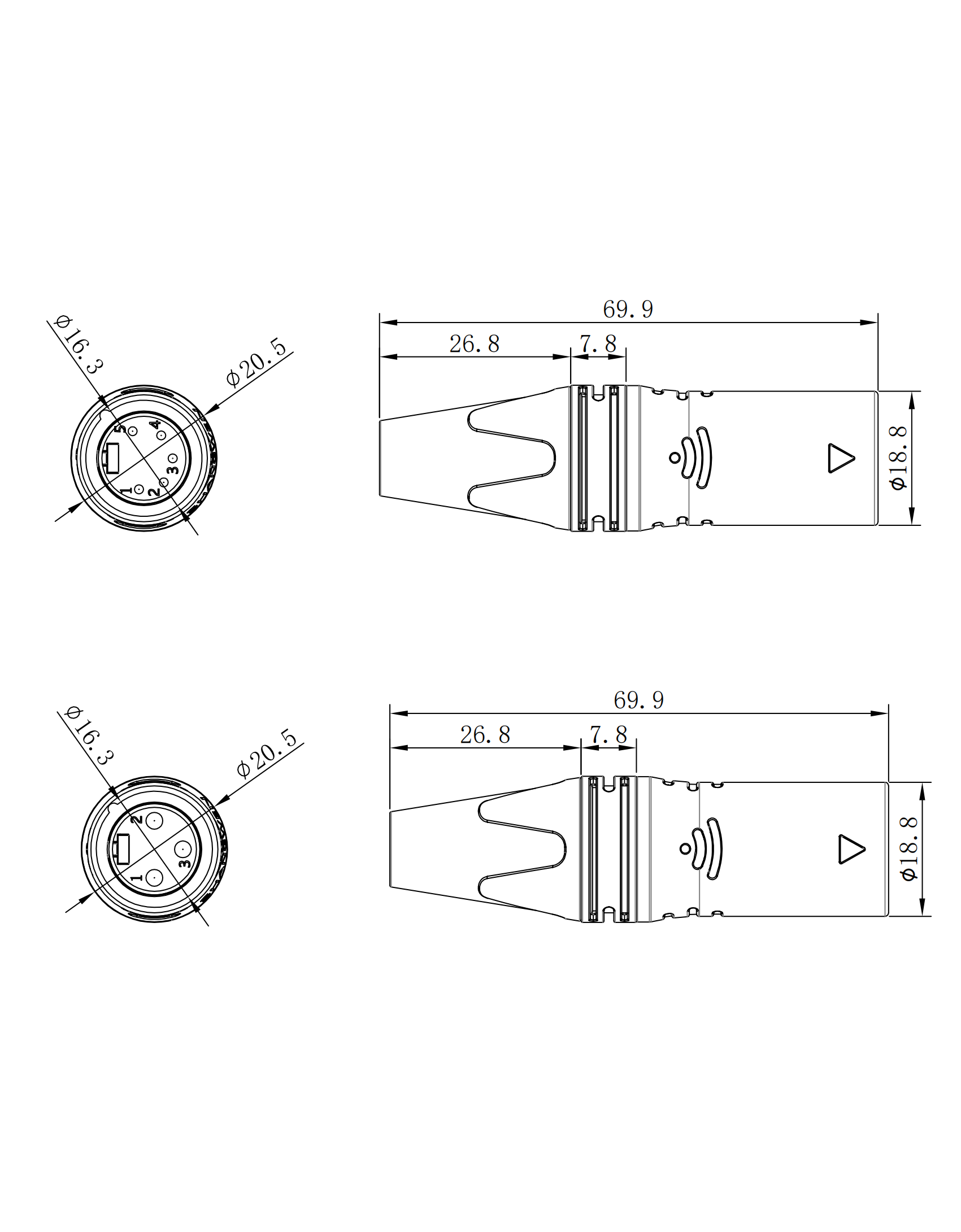 Outdoor Waterproof 3 Pin XLR Plug Female Socket Adapter Alloy Material DMX Panel Mount Audio Wire Connector Copper for Power