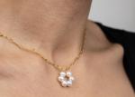 Engagement Torque Jewelry Necklace Gold Chain With Pearl Circle Pendant