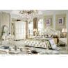 Buy cheap Bedroom Furniture Antique French Style King Size White Leather Wooden Bed from wholesalers