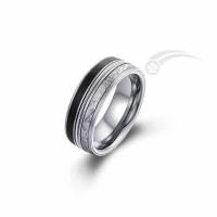 Buy cheap Tungsten Meteorite Ring Wedding Band Guitar Wire With Black Enamel product