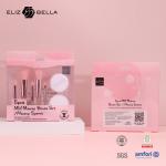 5pcs Cute Travel Makeup Brush Kits With Clear Printing PVC Packaging Box OEM