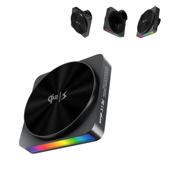 Buy cheap Iphone Car Charger A22 Charging And Music Combined Ambient Light Projection Central Control Car Magnetic Wireless Charger from wholesalers