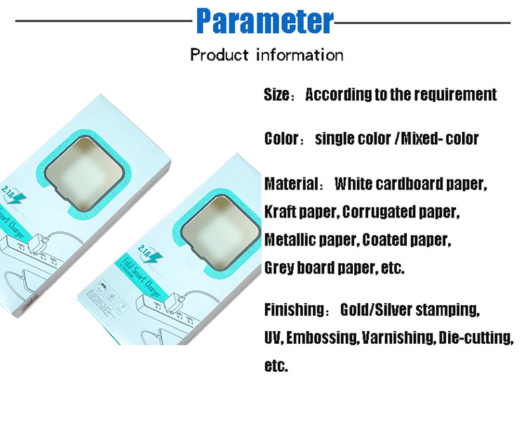 Spot UV / Lamination Data Cable Packaging Box Foldable Packaging Box With Tray